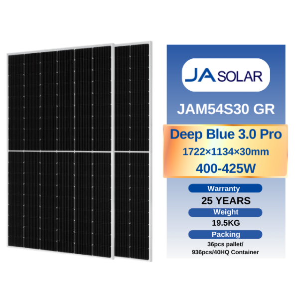JA Tier1 solar panel JAM54S30-400-425GR