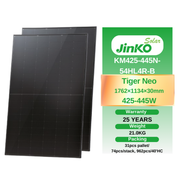 jinko pv panels tier1 JKM425-445N-54HL4R-B