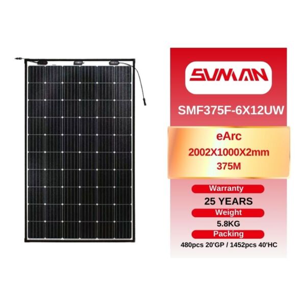 SUNMAN Curved Solar Panels FL-SMF375F